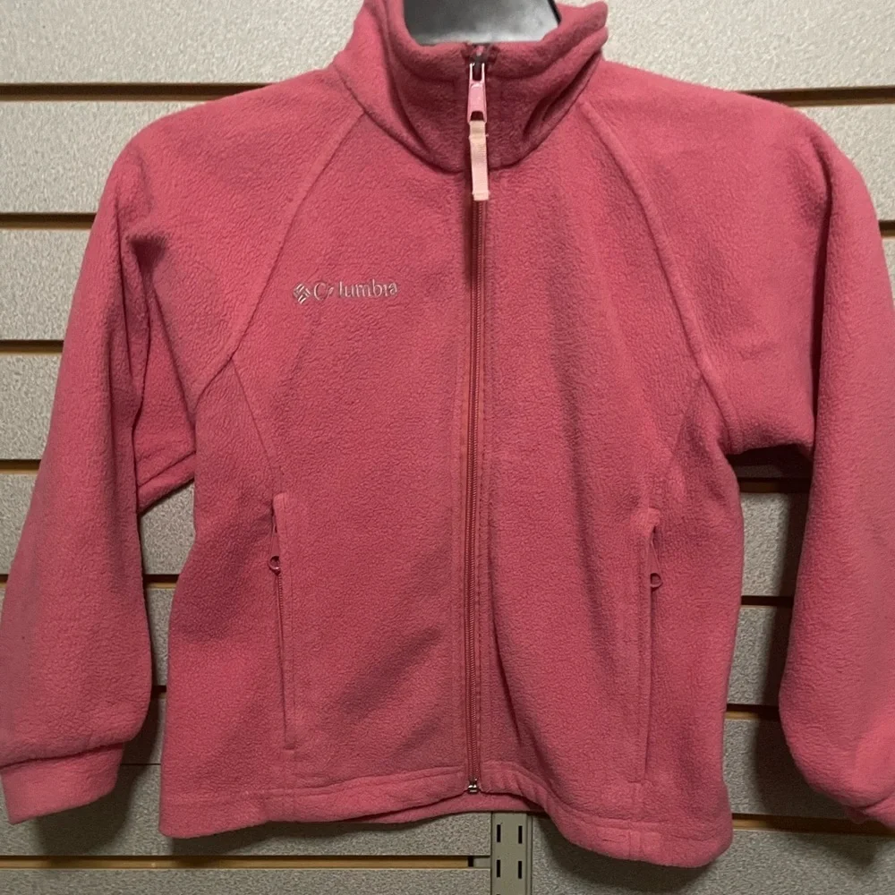 Columbia Fleece Jacket‎ Girls Size 7/8 Coral Full Zip